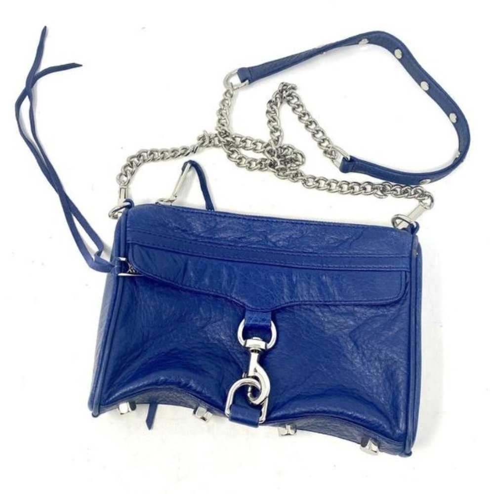 REBECCA MINKOFF Mini M.A.C. Blue Leather Purse